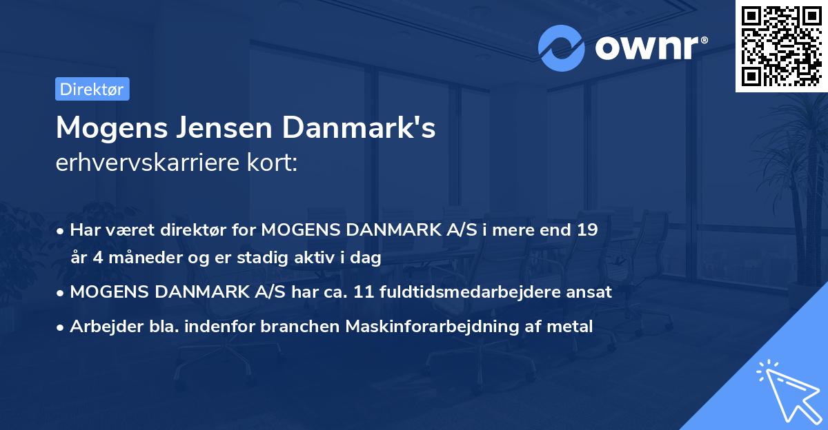 Mogens Jensen Danmark's erhvervskarriere kort