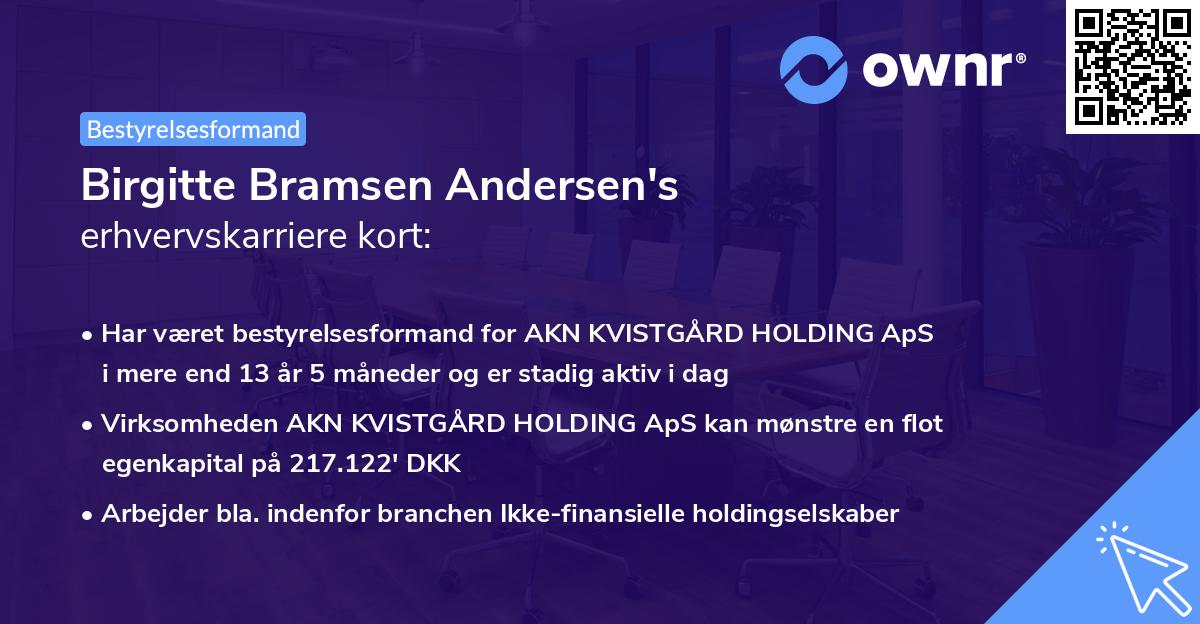Birgitte Bramsen Andersen's erhvervskarriere kort