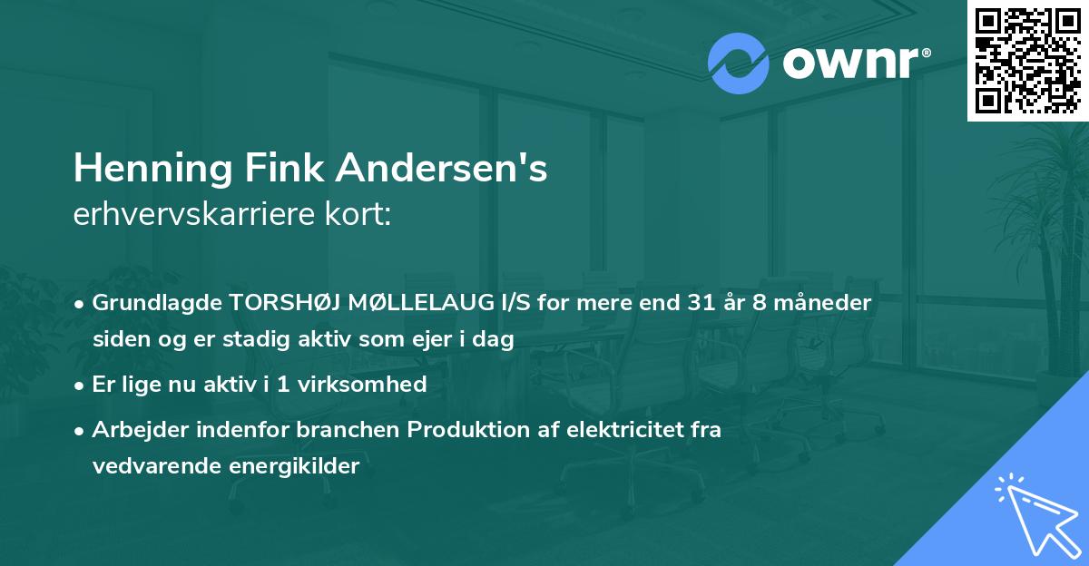 Henning Fink Andersen's erhvervskarriere kort