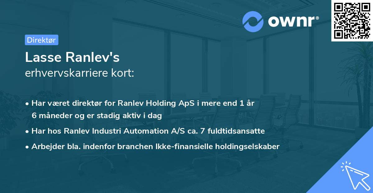 Lasse Ranlev's erhvervskarriere kort