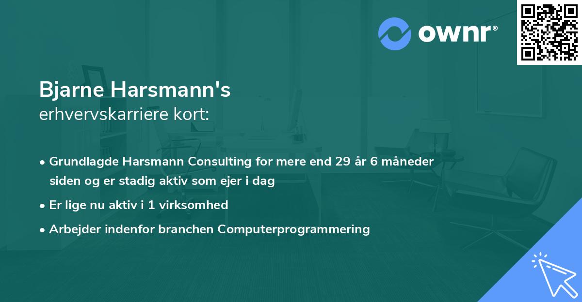 Bjarne Harsmann's erhvervskarriere kort