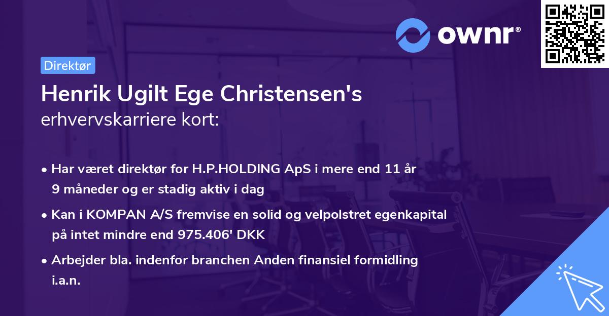 Henrik Ugilt Ege Christensen's erhvervskarriere kort