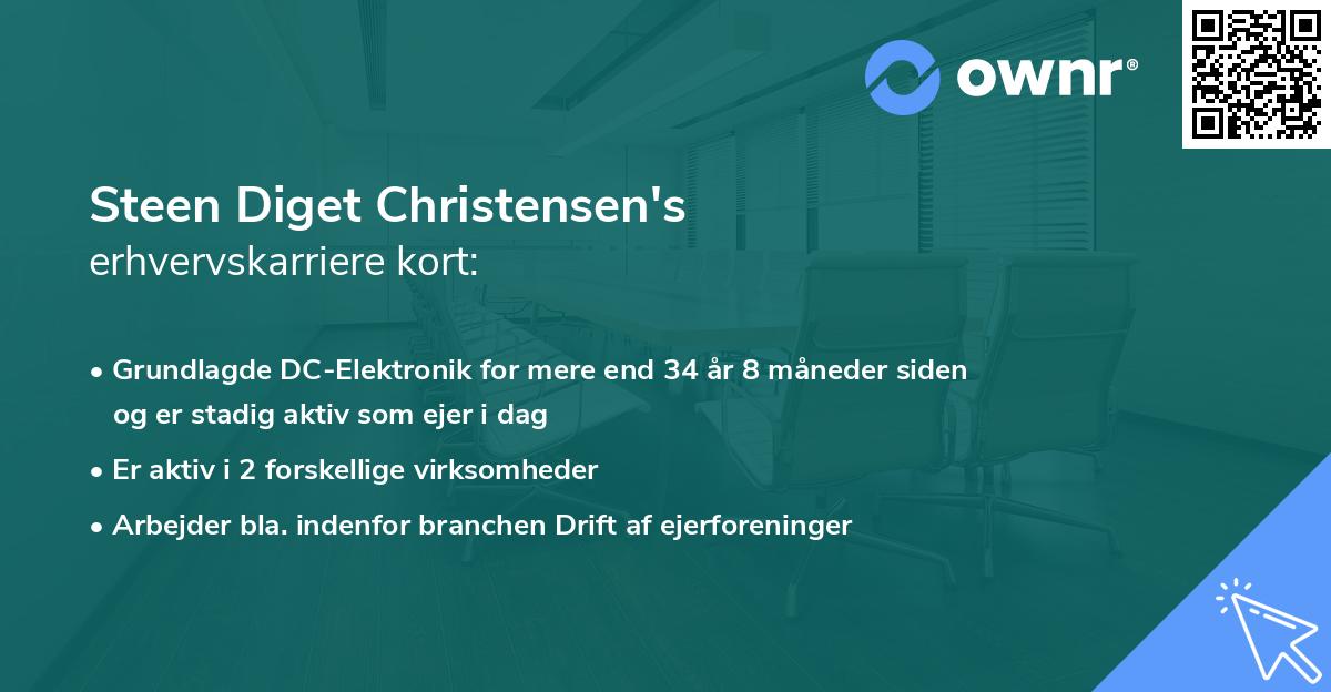 Steen Diget Christensen's erhvervskarriere kort