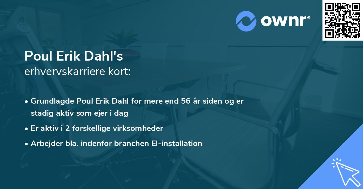 Poul Erik Dahl's erhvervskarriere kort