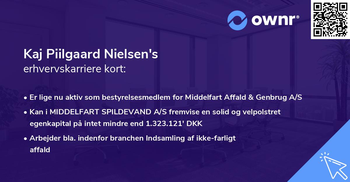 Kaj Piilgaard Nielsen's erhvervskarriere kort