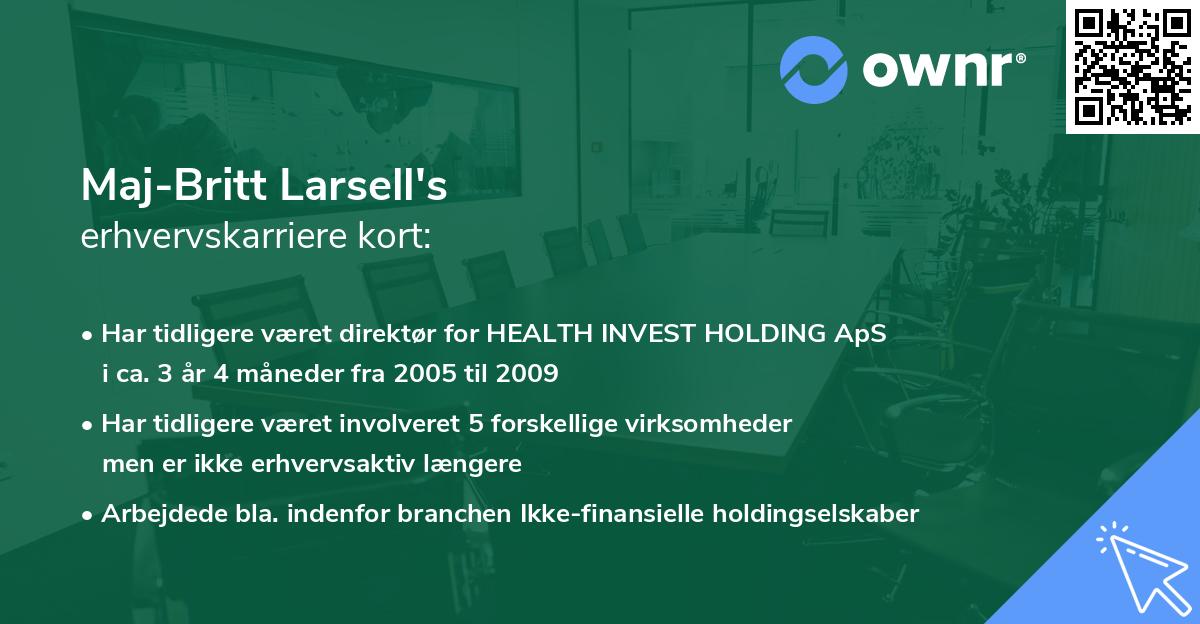 Maj-Britt Larsell's erhvervskarriere kort