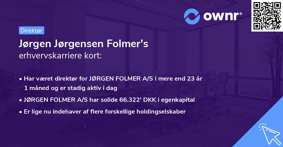 Jørgen Jørgensen Folmer's erhvervskarriere kort