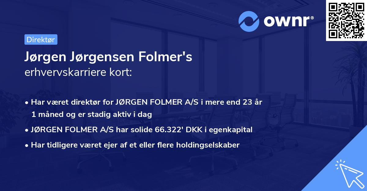 Jørgen Jørgensen Folmer's erhvervskarriere kort