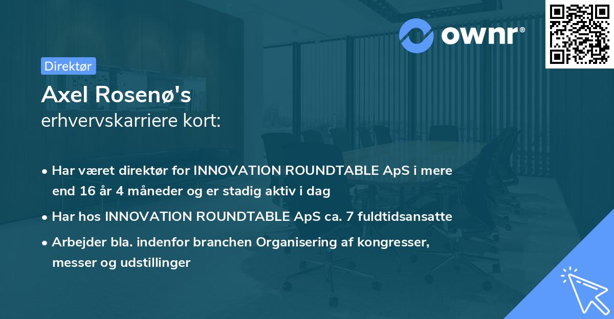Axel Rosenø's erhvervskarriere kort