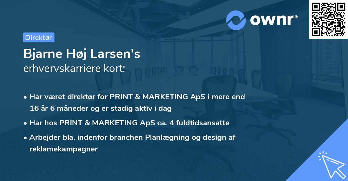 Bjarne Høj Larsen's erhvervskarriere kort