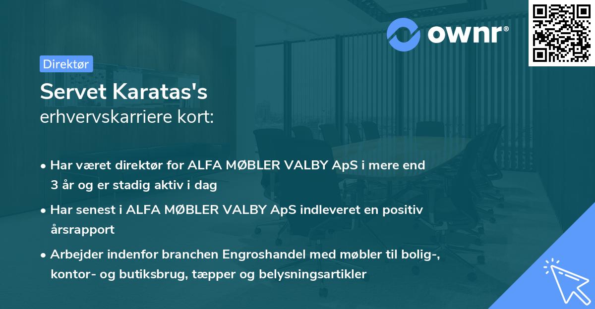 Servet Karatas's erhvervskarriere kort