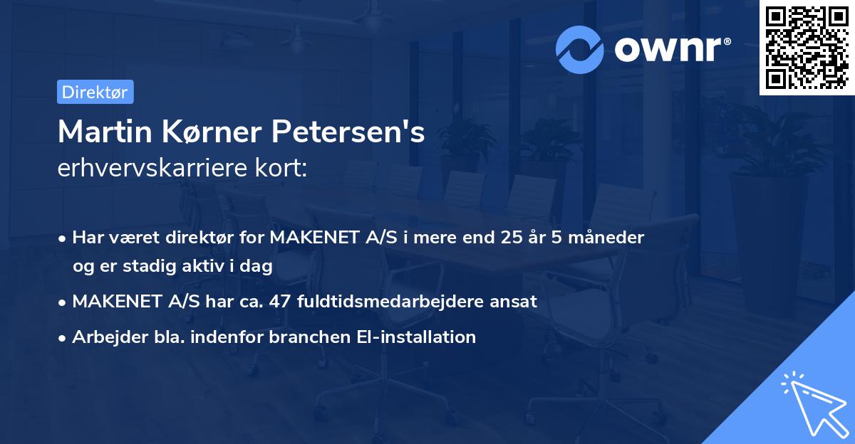 Martin Kørner Petersen's erhvervskarriere kort