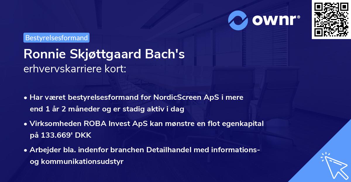 Ronnie Skjøttgaard Bach's erhvervskarriere kort