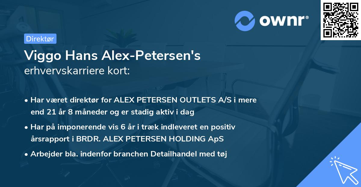 Viggo Hans Alex-Petersen's erhvervskarriere kort