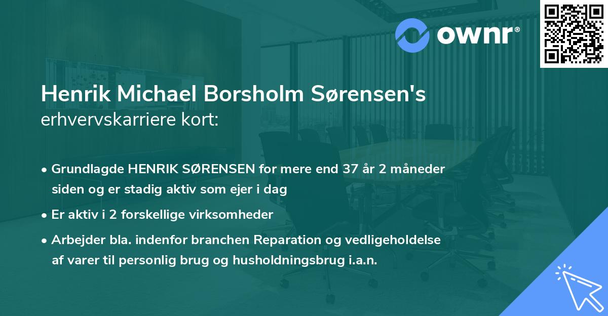 Henrik Michael Borsholm Sørensen's erhvervskarriere kort