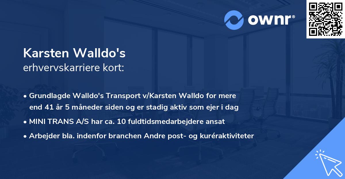 Karsten Walldo's erhvervskarriere kort