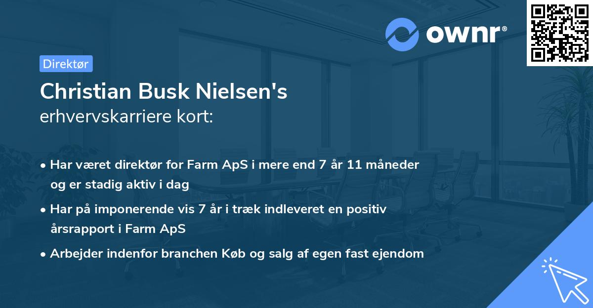 Christian Busk Nielsen's erhvervskarriere kort