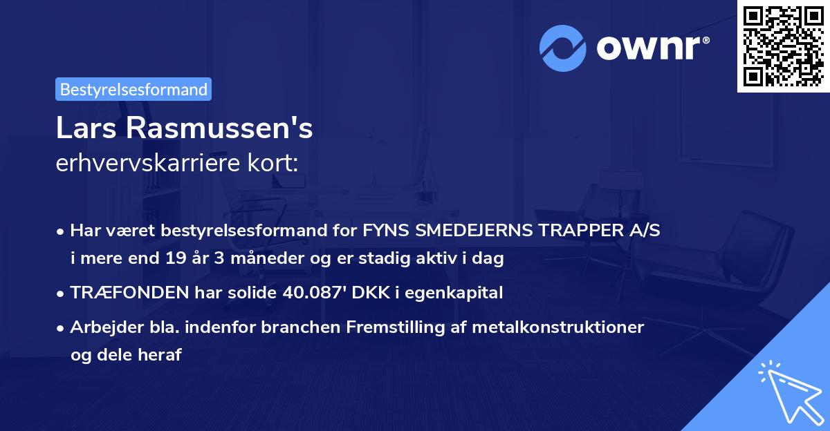 Lars Rasmussen's erhvervskarriere kort