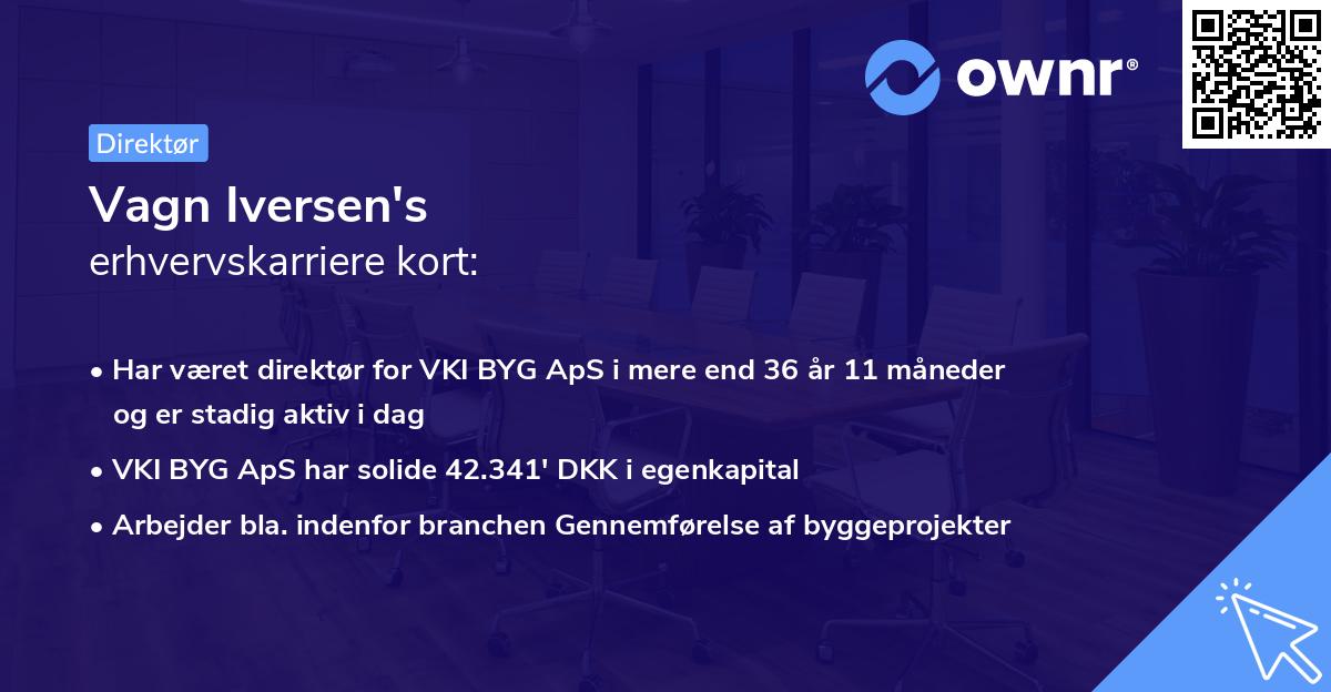 Vagn Iversen's erhvervskarriere kort