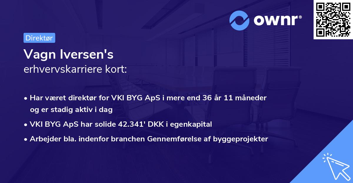 Vagn Iversen's erhvervskarriere kort