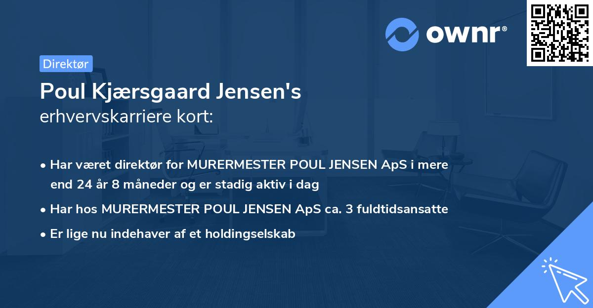 Poul Kjærsgaard Jensen's erhvervskarriere kort