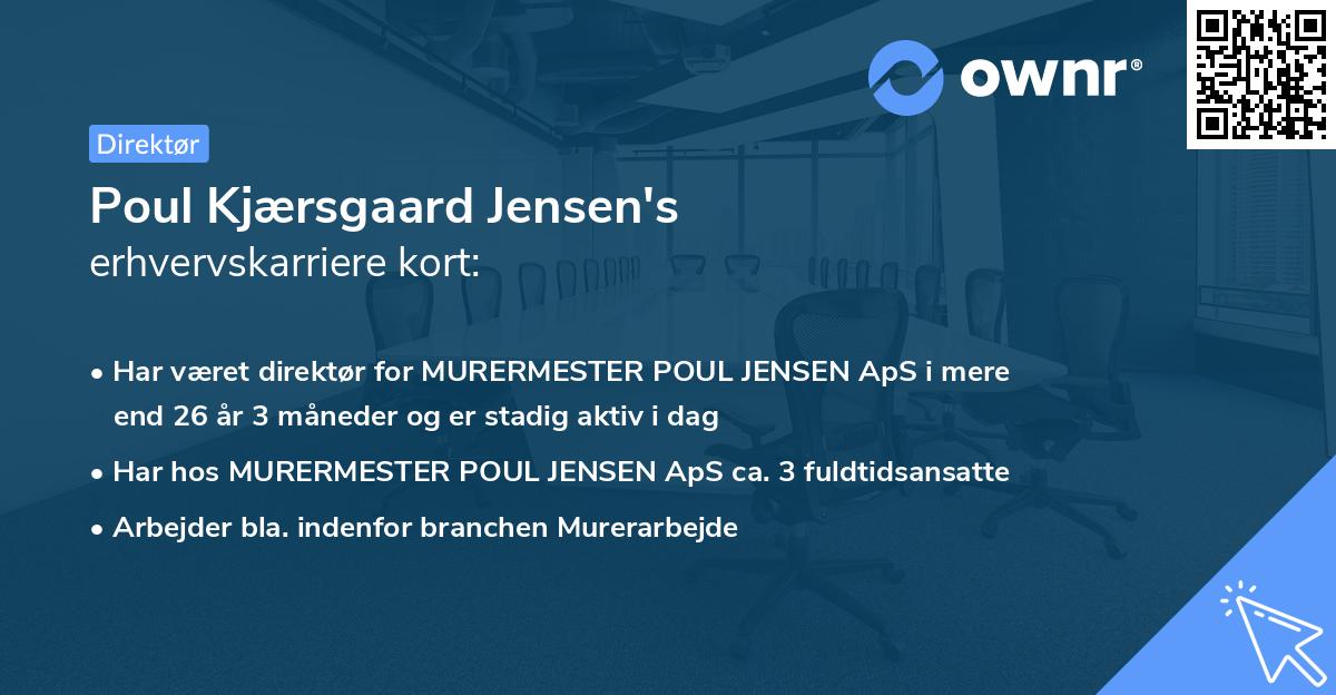 Poul Kjærsgaard Jensen's erhvervskarriere kort