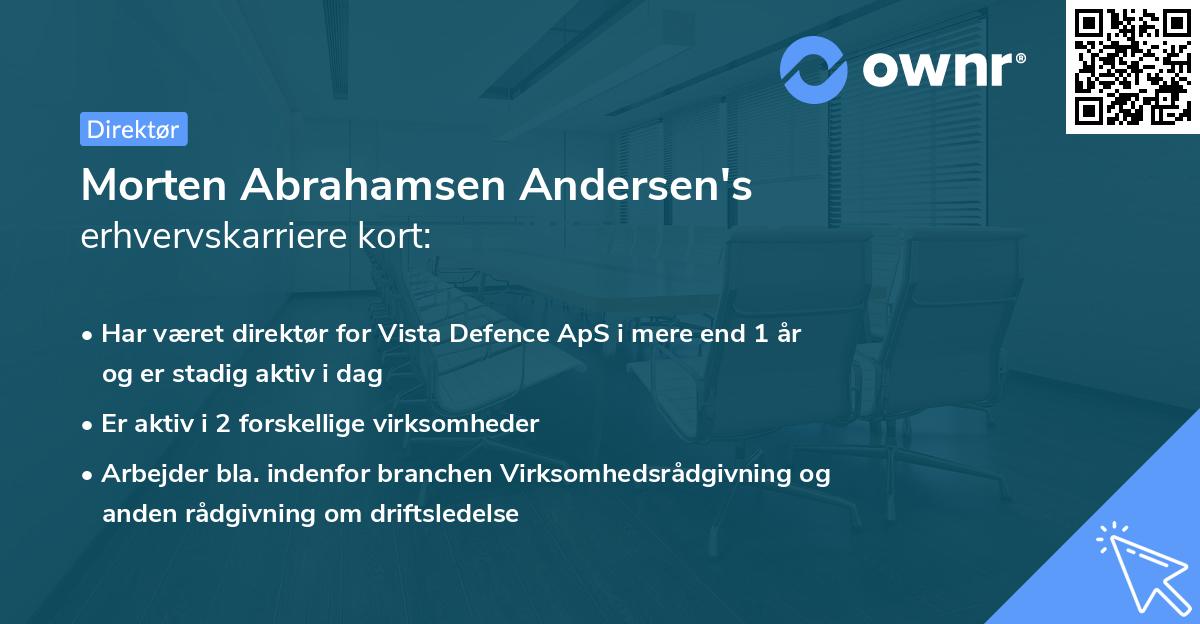 Morten Abrahamsen Andersen's erhvervskarriere kort