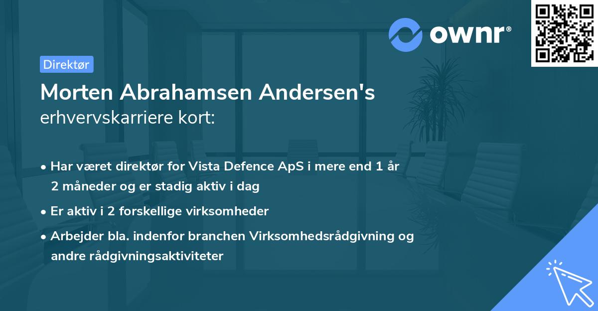 Morten Abrahamsen Andersen's erhvervskarriere kort