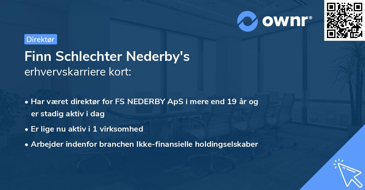 Finn Schlechter Nederby's erhvervskarriere kort