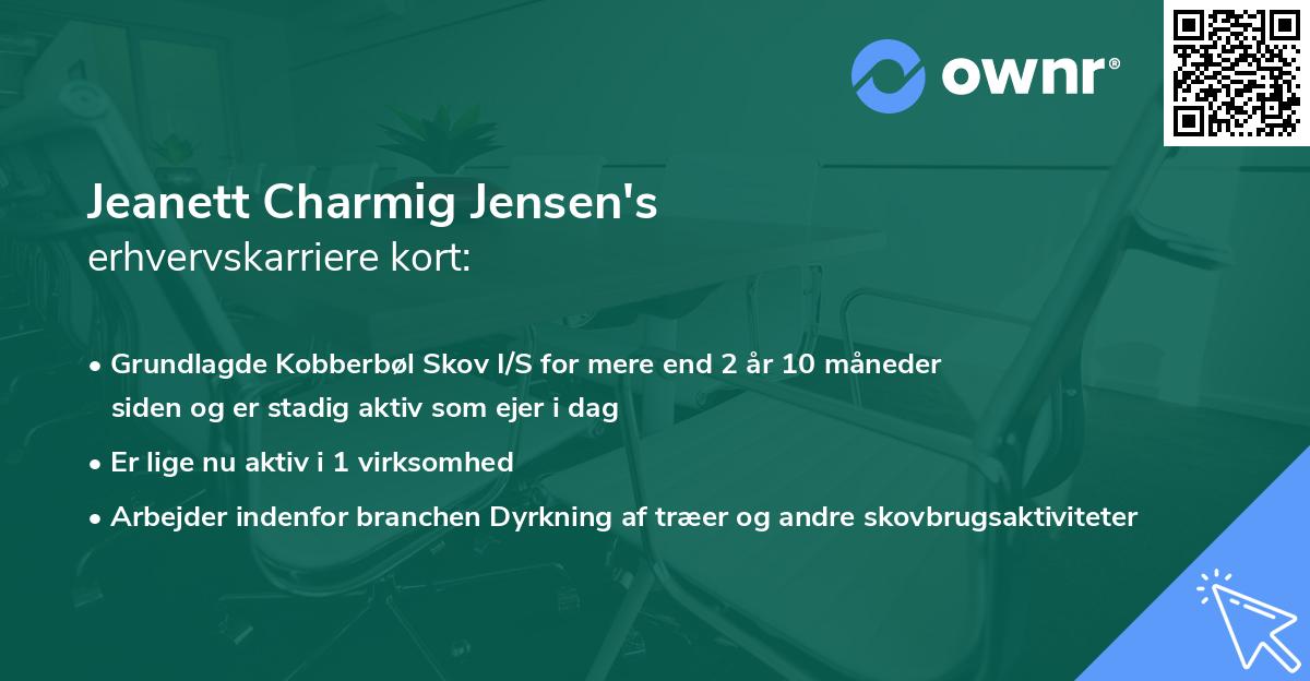 Jeanett Charmig Jensen's erhvervskarriere kort