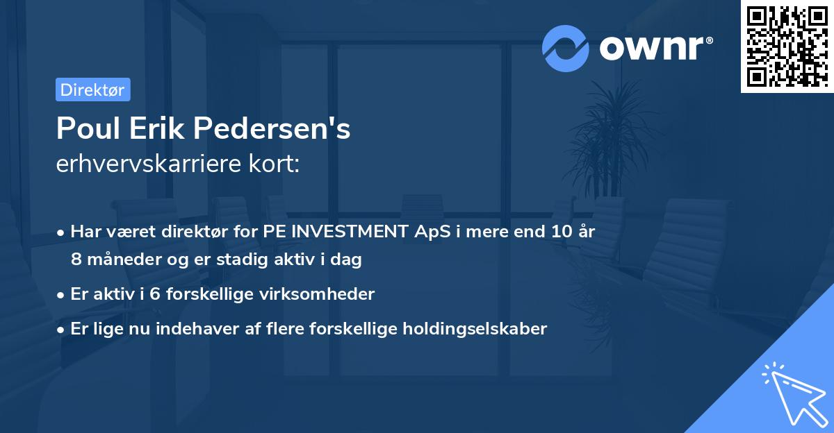 Poul Erik Pedersen's erhvervskarriere kort