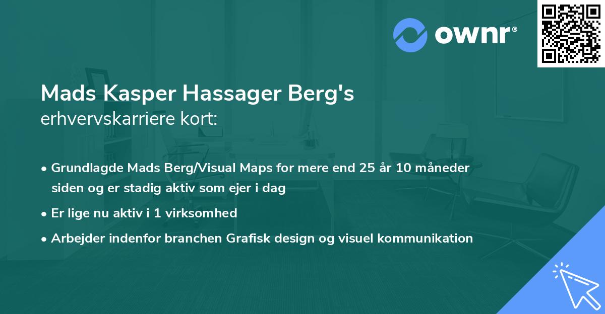 Mads Kasper Hassager Berg's erhvervskarriere kort