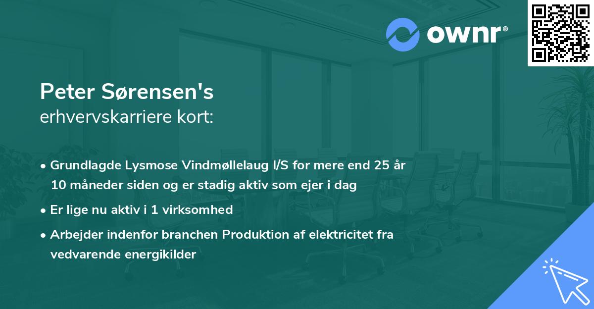 Peter Sørensen's erhvervskarriere kort