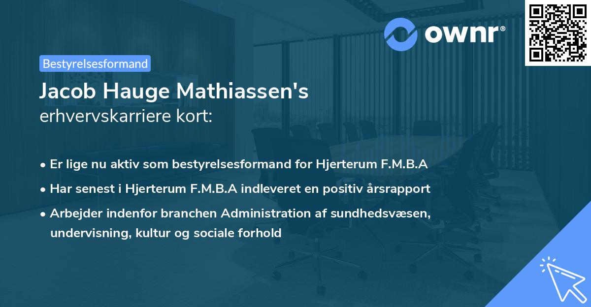 Jacob Hauge Mathiassen's erhvervskarriere kort