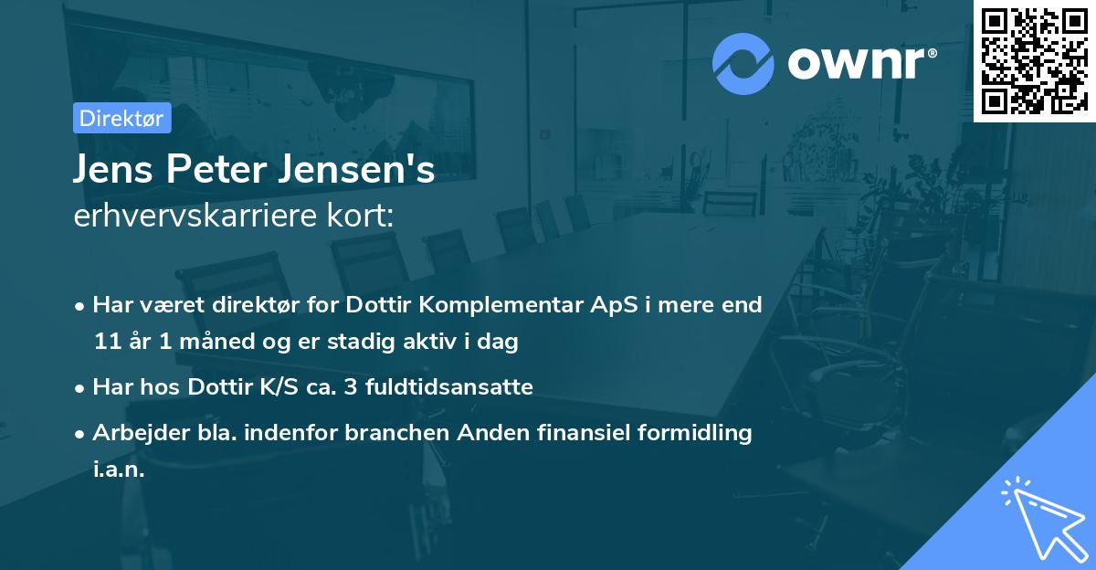 Jens Peter Jensen's erhvervskarriere kort
