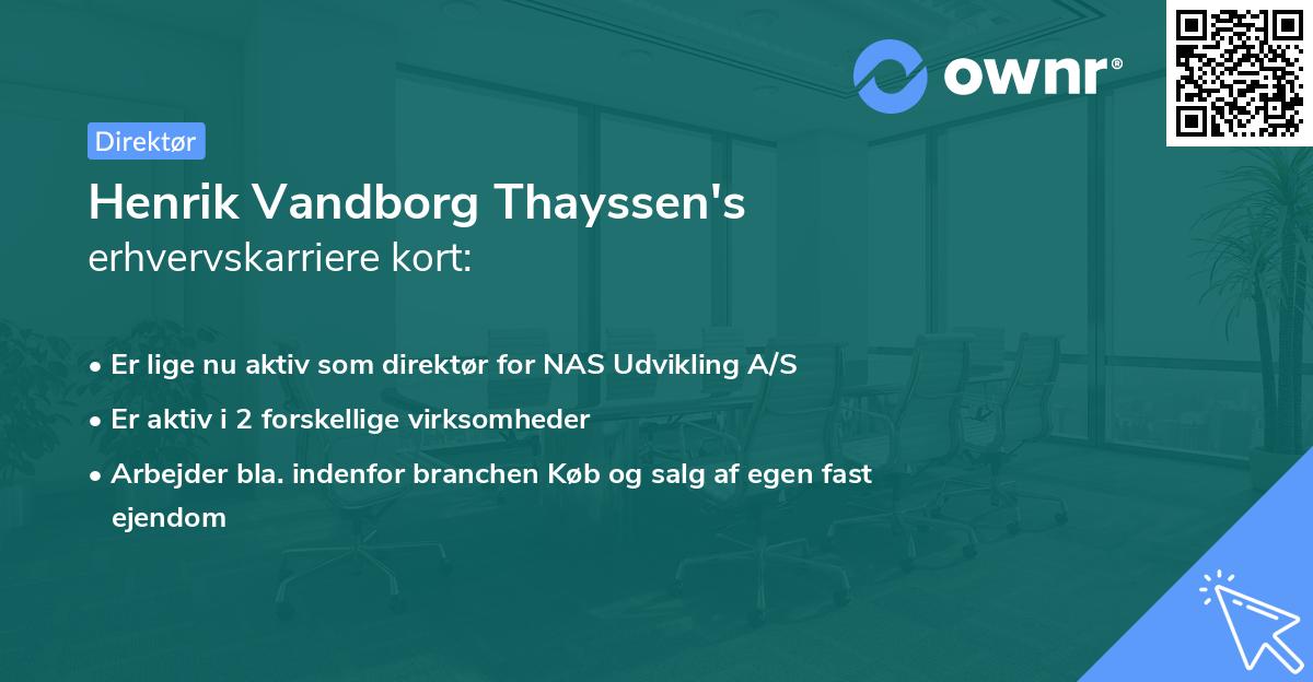 Henrik Vandborg Thayssen's erhvervskarriere kort