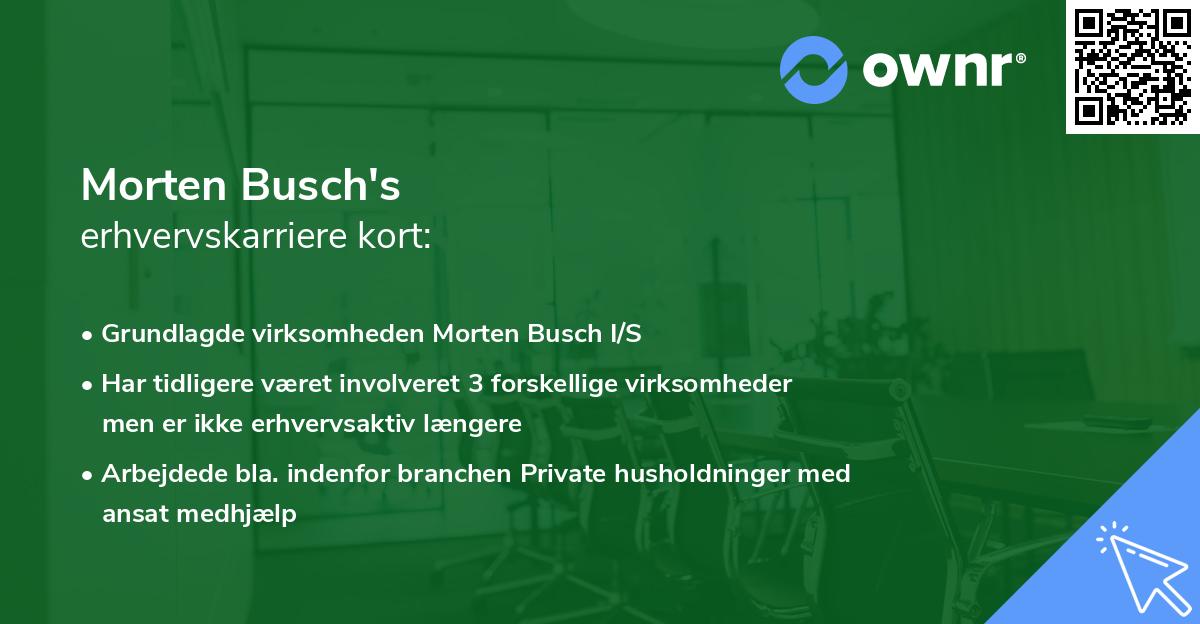 Morten Busch's erhvervskarriere kort