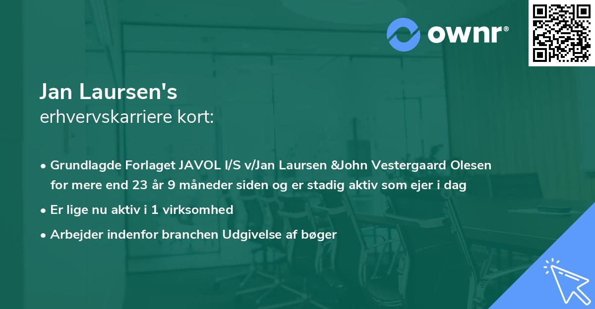 Jan Laursen's erhvervskarriere kort