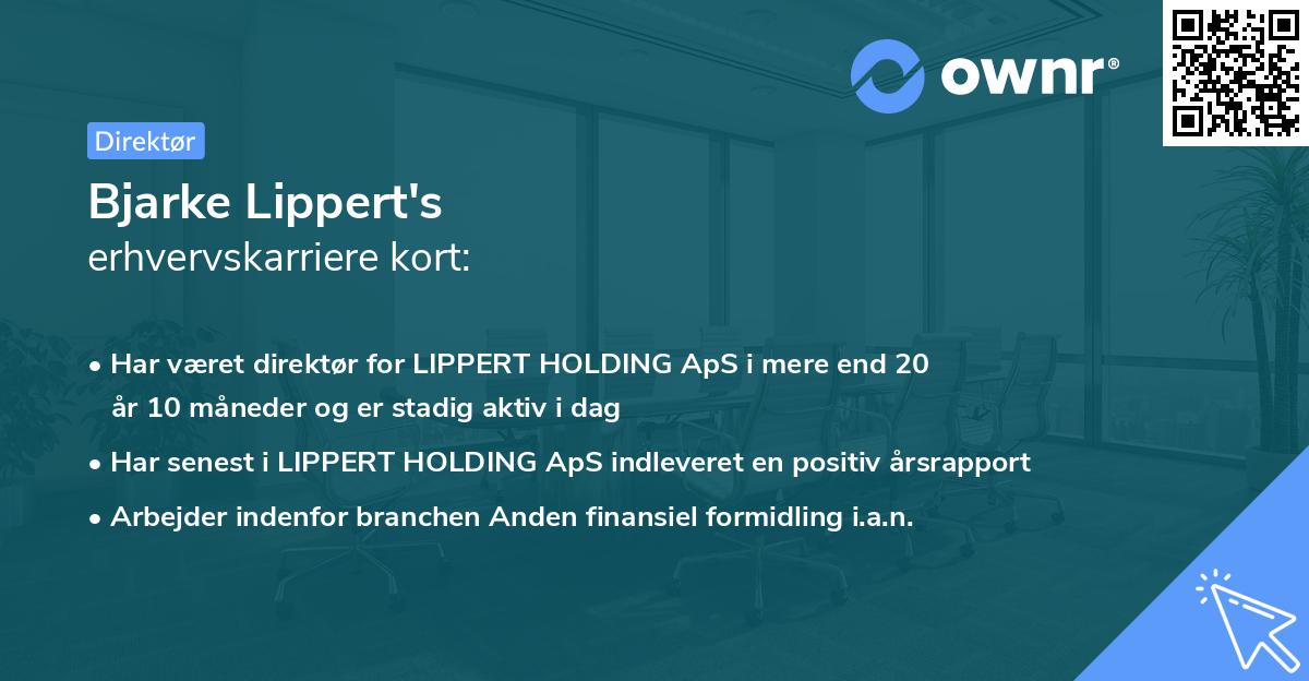 Bjarke Lippert's erhvervskarriere kort