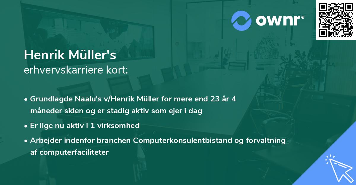 Henrik Müller's erhvervskarriere kort