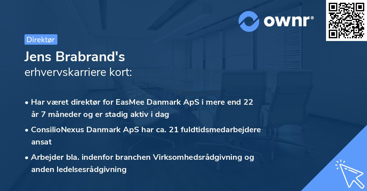Jens Brabrand's erhvervskarriere kort