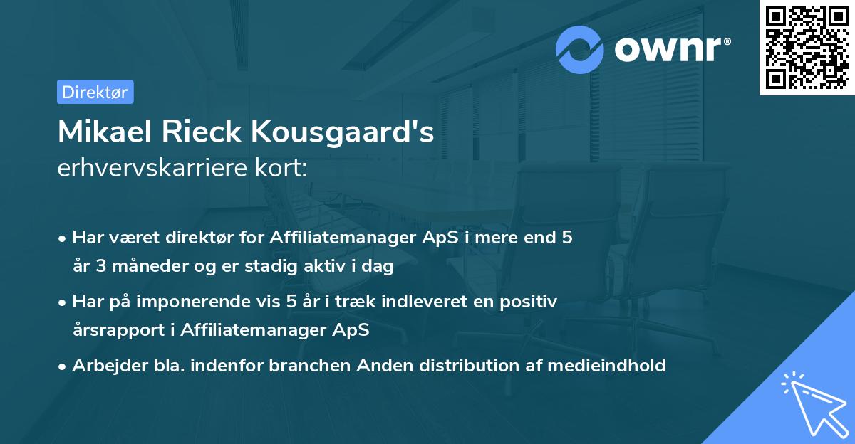 Mikael Rieck Kousgaard's erhvervskarriere kort