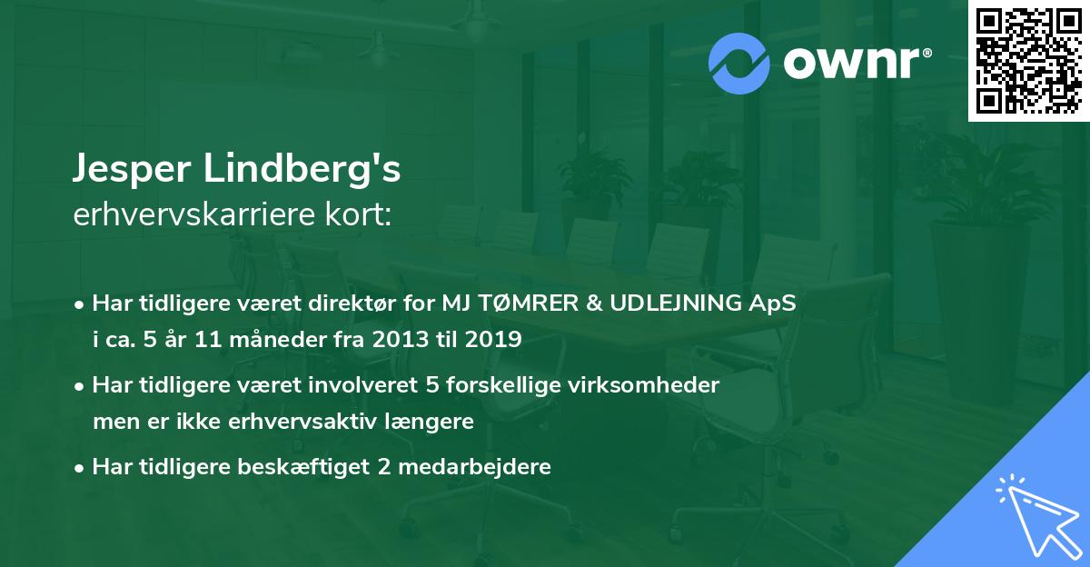 Jesper Lindberg's erhvervskarriere kort