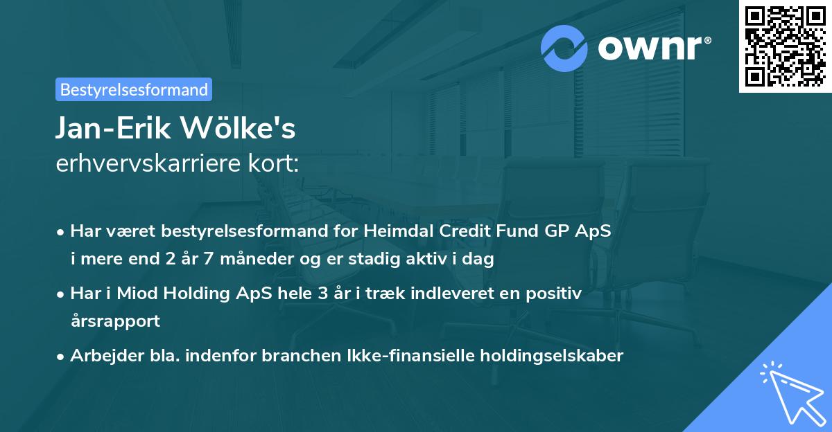 Jan-Erik Wölke's erhvervskarriere kort
