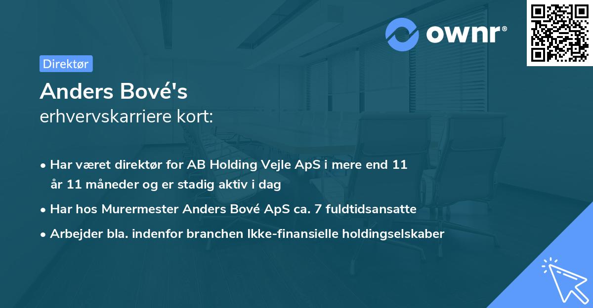 Anders Bové's erhvervskarriere kort