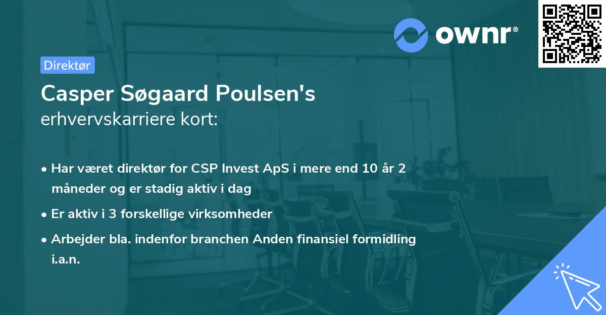 Casper Søgaard Poulsen's erhvervskarriere kort