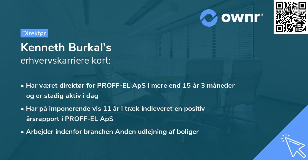 Kenneth Burkal's erhvervskarriere kort