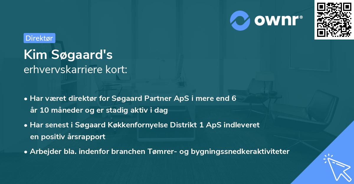 Kim Søgaard's erhvervskarriere kort