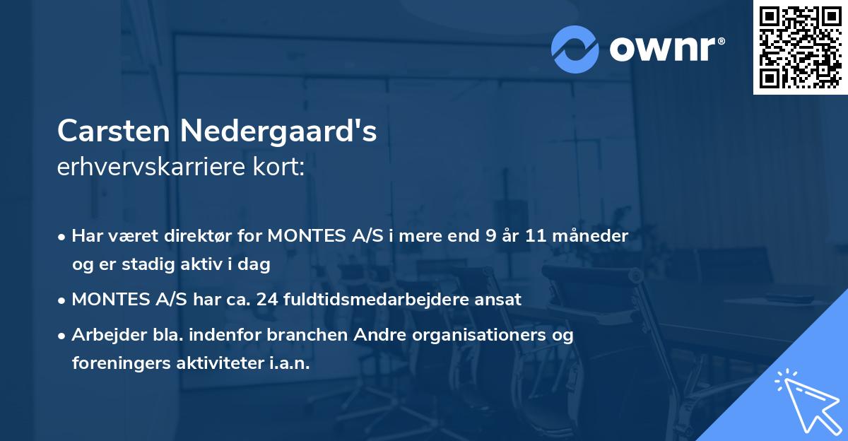 Carsten Nedergaard's erhvervskarriere kort