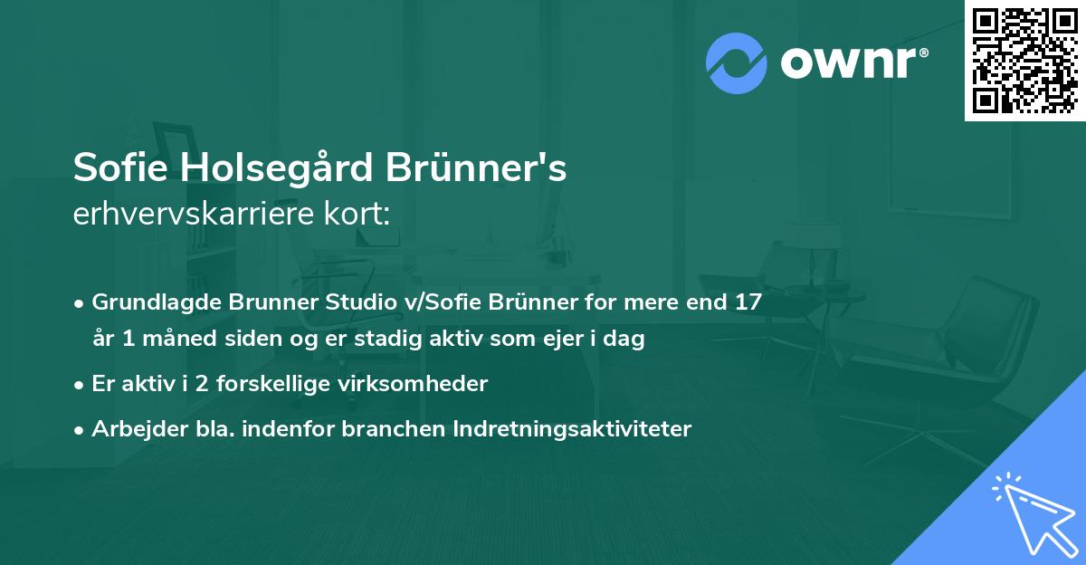 Sofie Holsegård Brünner's erhvervskarriere kort